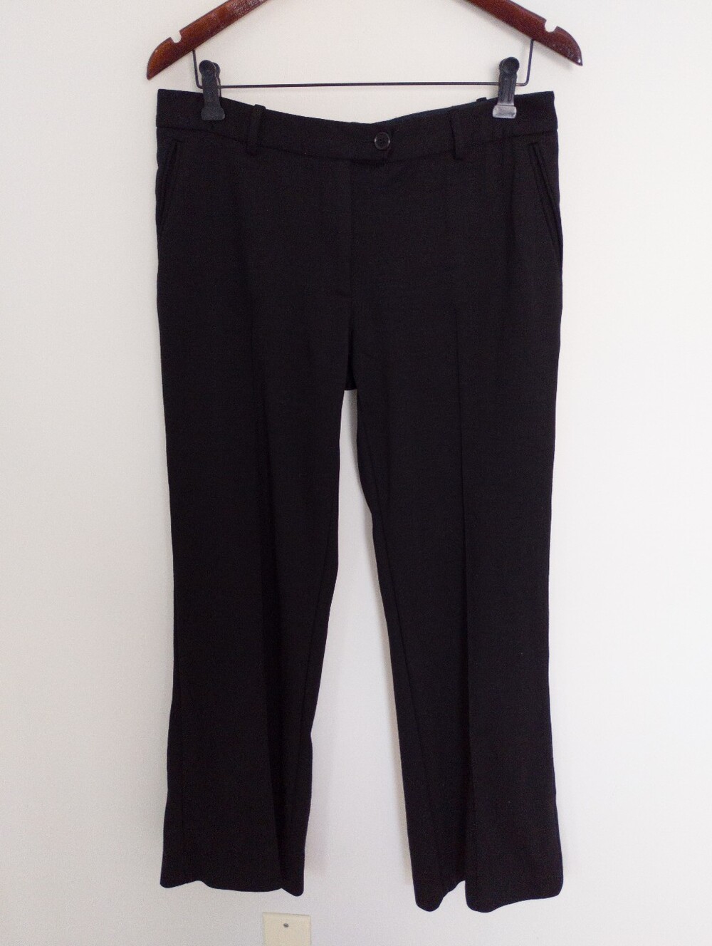 MOSCHINO Black 100% Wool Tailored Trousers Pants US 12 Made in Italy